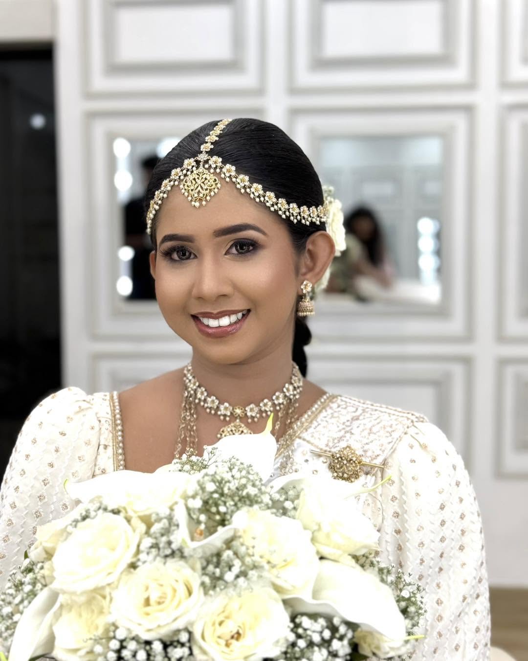 A bride styled at Salon Srimanthini, Kurunegala